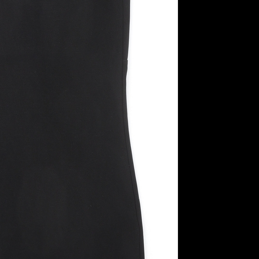 Miss Selfridge Womens Black Polyester Bodycon Size 8 Halter Pullover