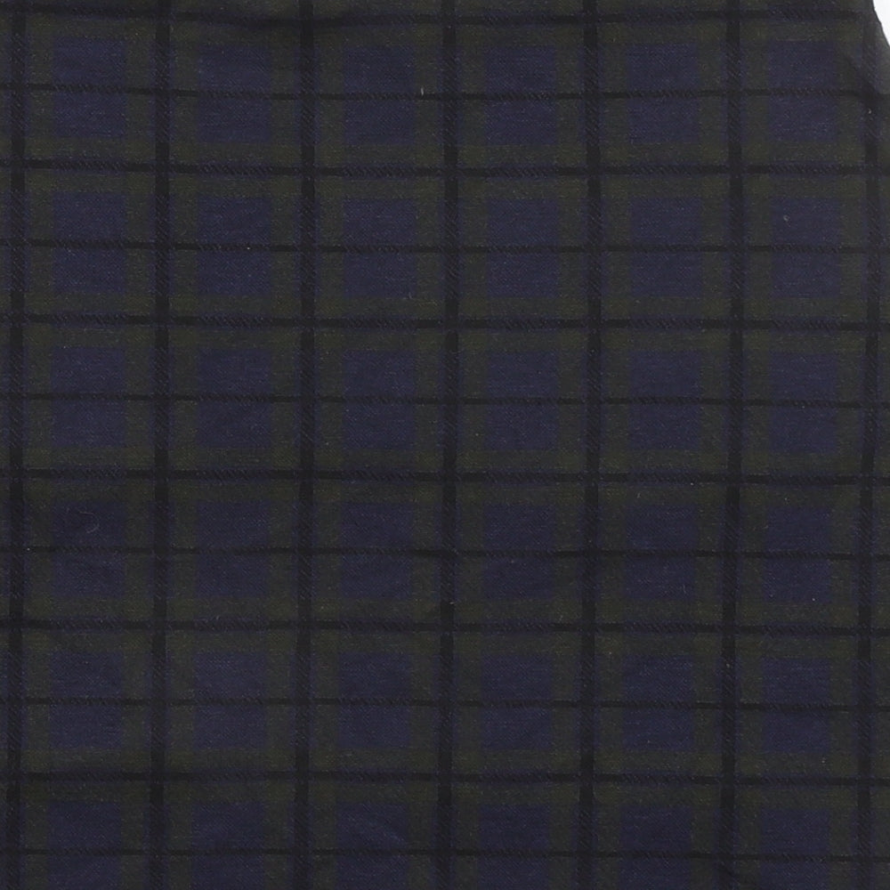 NEXT Womens Blue Plaid Cotton A-Line Skirt Size 8