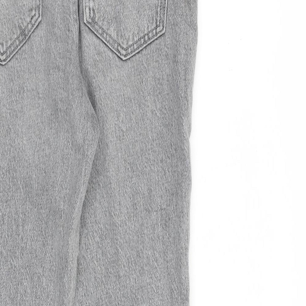 Only Womens Grey Cotton Straight Jeans Size 28 in L32 in Regular Zip - Raw Hem