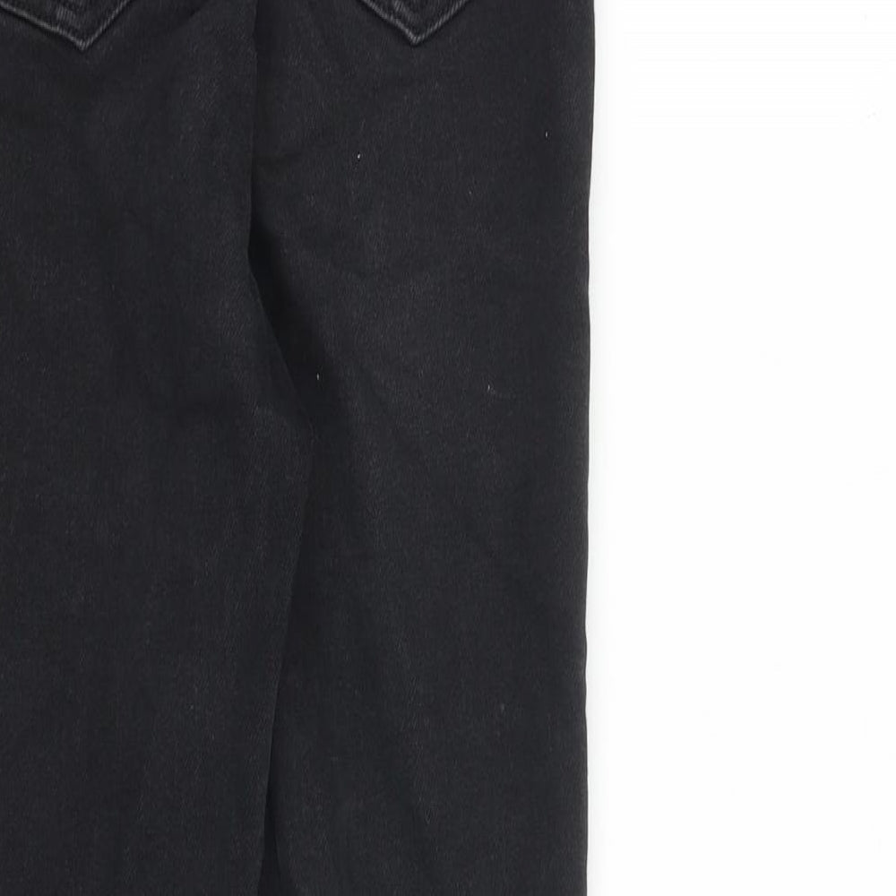 New Look Womens Black Cotton Skinny Jeans Size 8 L27 in Slim Zip - Raw Hem