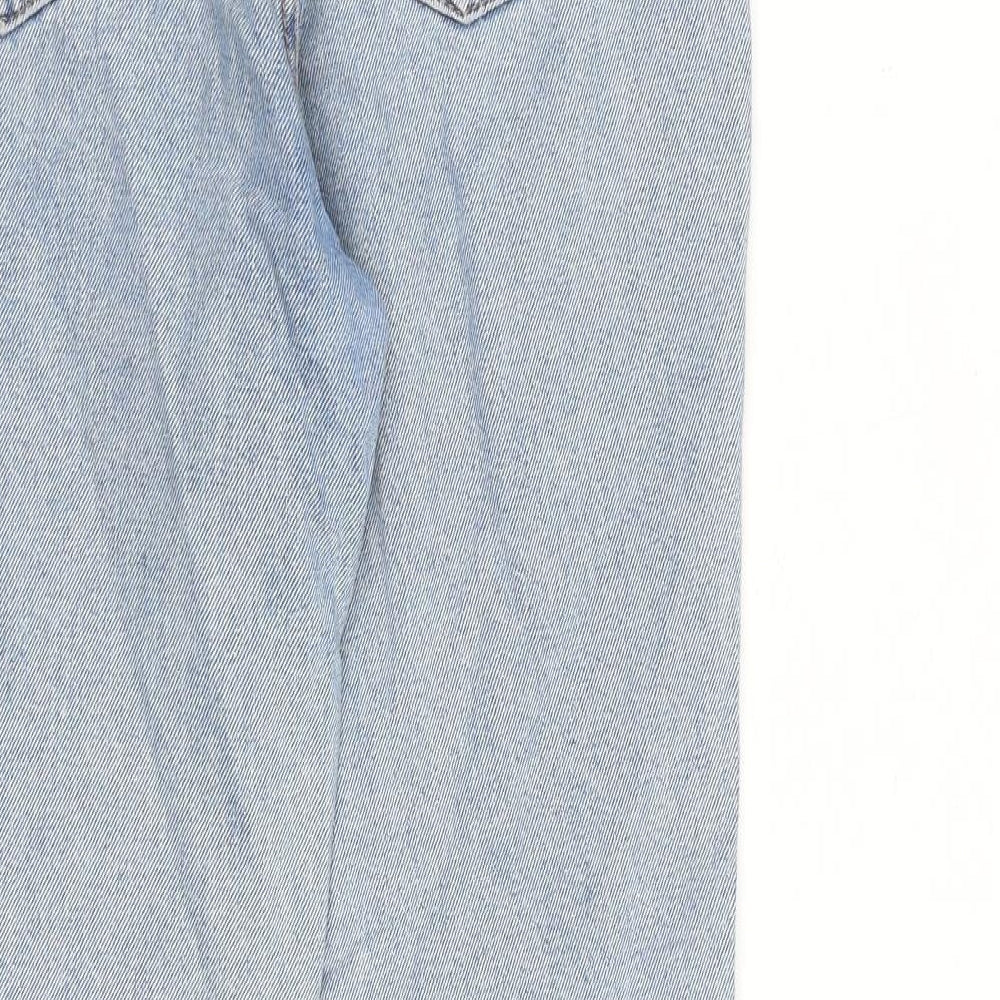 Pull&Bear Womens Blue Cotton Tapered Jeans Size 6 L27 in Regular Zip