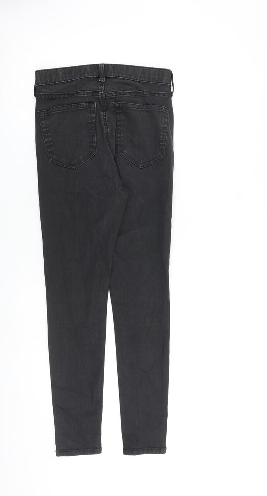 Topshop Womens Black Cotton Skinny Jeans Size 28 in L32 in Regular Zip