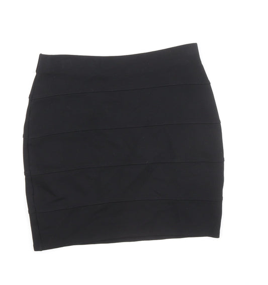 Marks and Spencer Womens Black Viscose Bandage Skirt Size 6