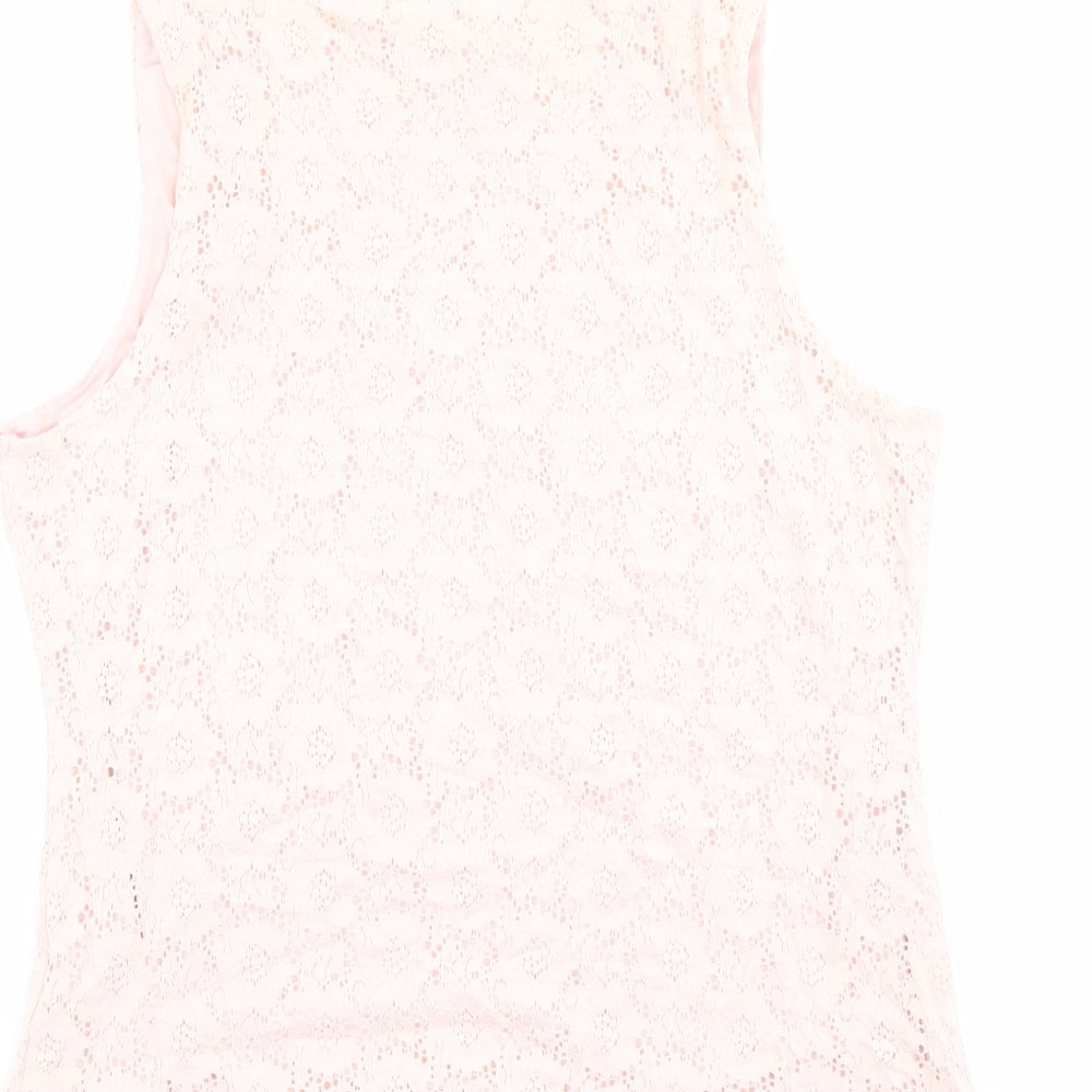 Womens UK Size L Suzanne Grae Pink Basic Tank