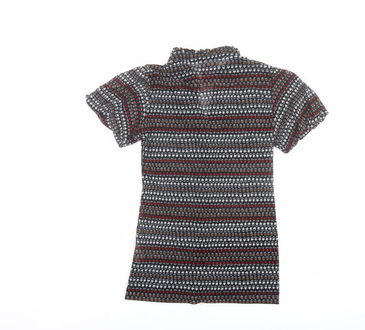 Womens UK Size M Zara Multicoloured Basic Button-Up