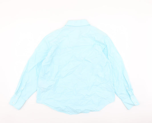 Womens UK Size S Zara Blue Basic Button-Up