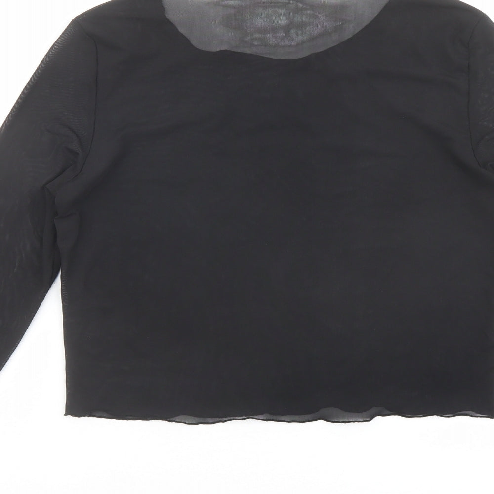 Womens UK Size 12 Topshop Black Basic T-Shirt