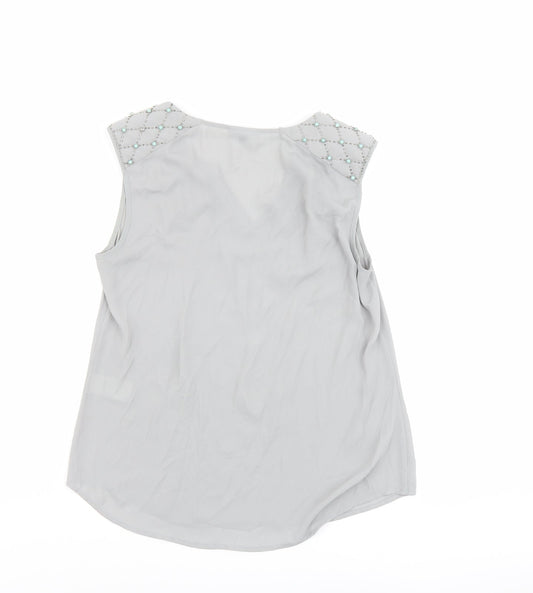 Womens UK Size M Warehouse Grey Basic Blouse