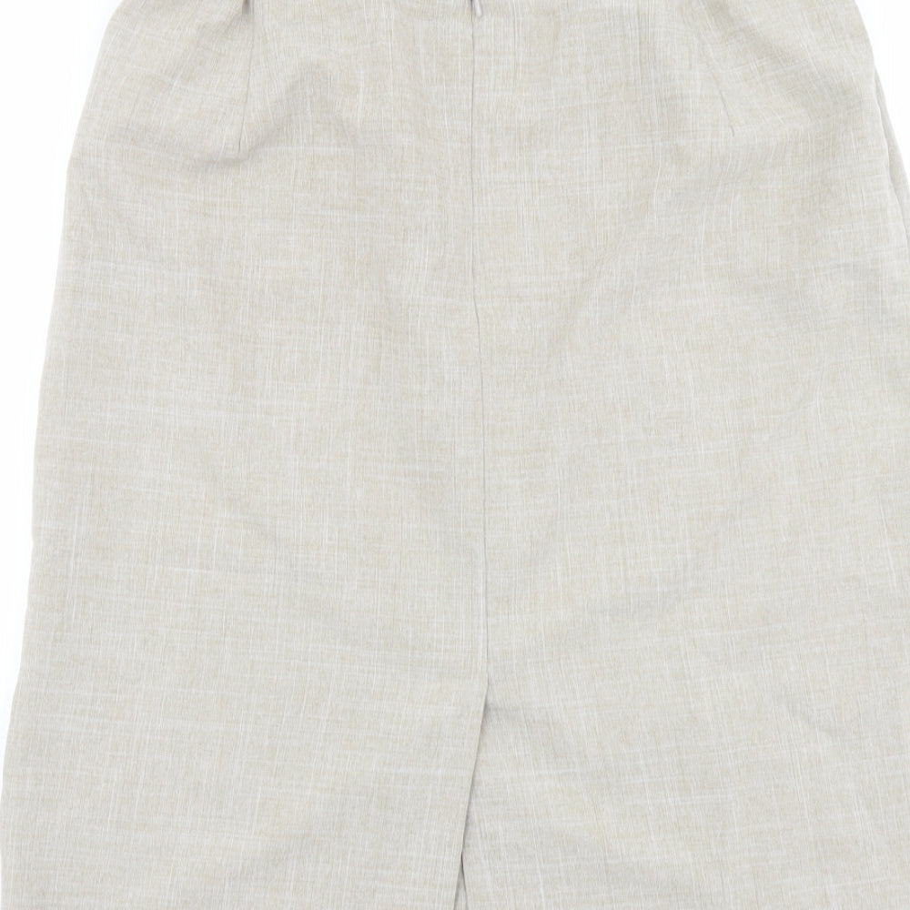 Bonmarché Womens Beige Polyester Straight & Pencil Skirt Size 22 Zip