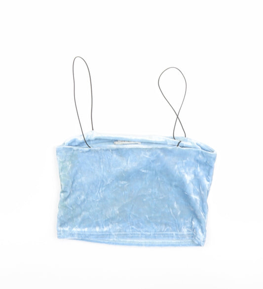 Light Before Dark Womens Blue Polyester Cropped Tank Size XS Square Neck