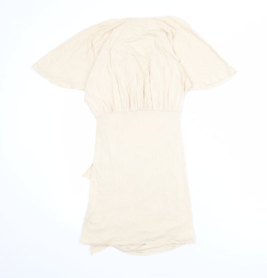 ASOS Womens Beige Viscose Mini Size 8 Cowl Neck Pullover