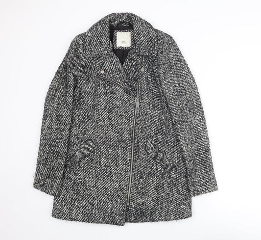 Womens UK Size 6 River Island Grey Overcoat