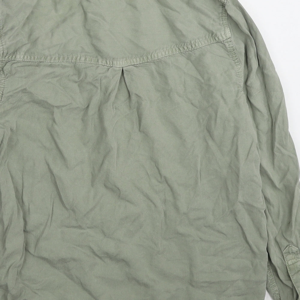 Womens UK Size 8 Marks and Spencer Green Basic Button-Up