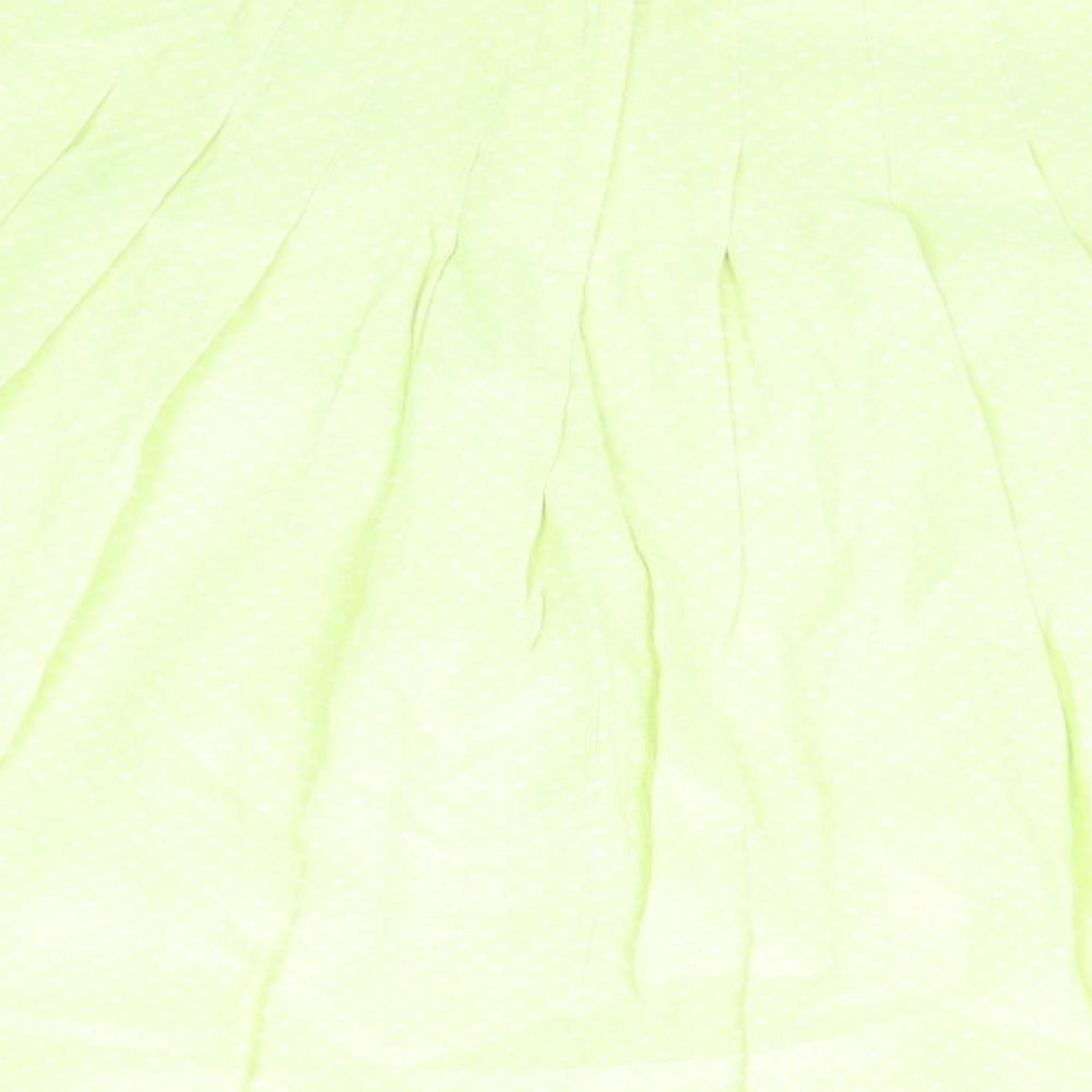 Kuhn Womens Yellow Suede Pleated Skirt Size 10 Zip
