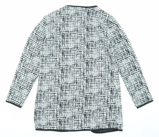 In the Style Womens Black Geometric Jacket Blazer Size S