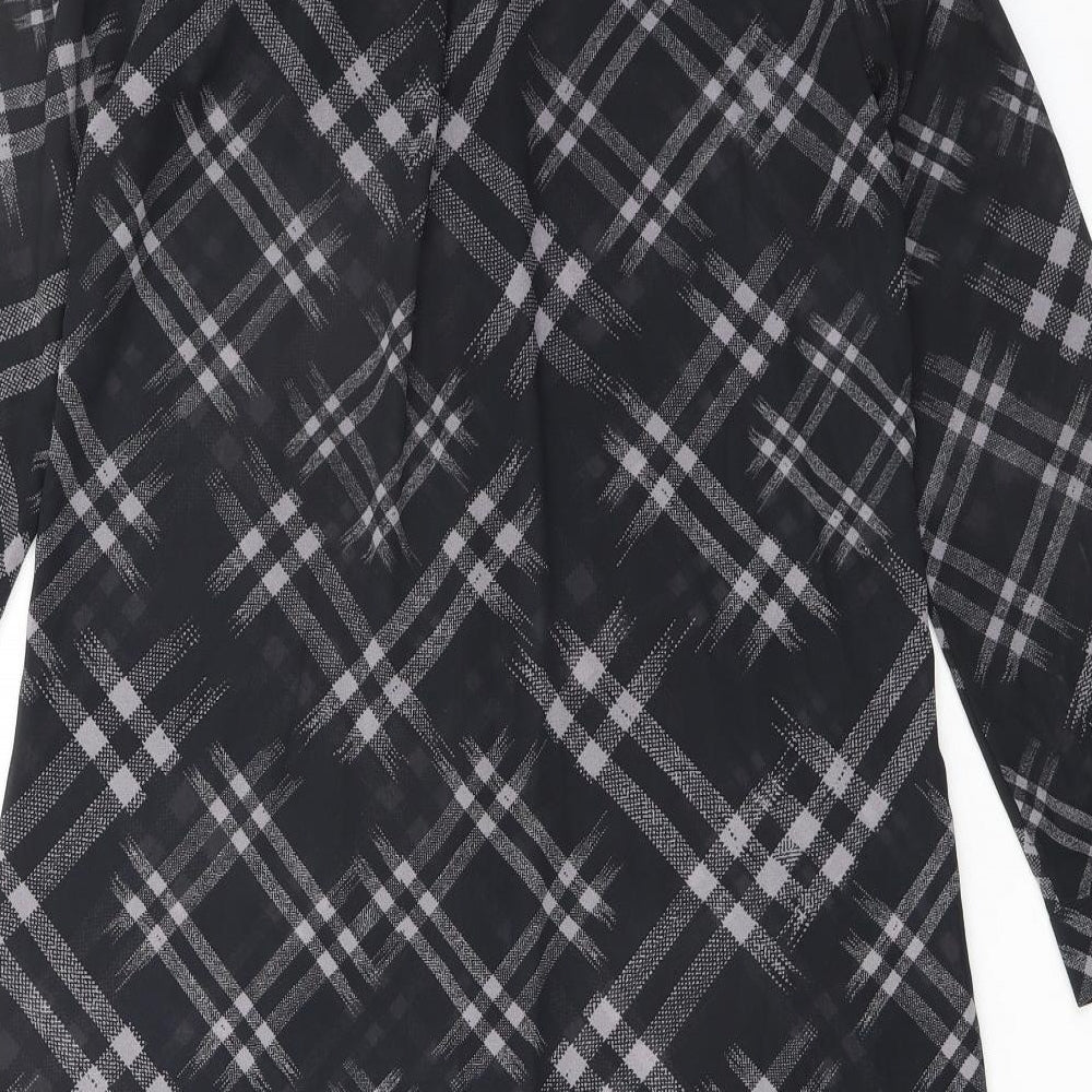 Womens UK Size 8 Apricot Black Tunic Button-Up