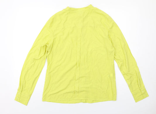 Womens UK Size 14 NEXT Yellow Basic Button-Up