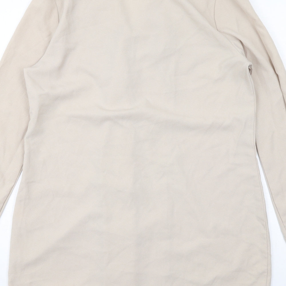 Missguided Womens Beige Polyester Jacket Dress Size 6 Collared Button