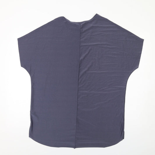 Womens UK Size 10 Missguided Blue Basic T-Shirt