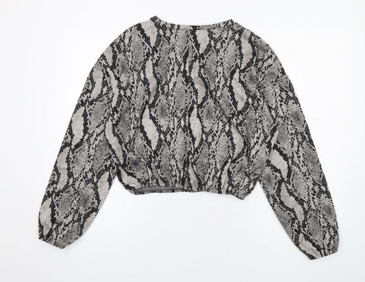 Womens UK Size M Zara Grey Basic Blouse
