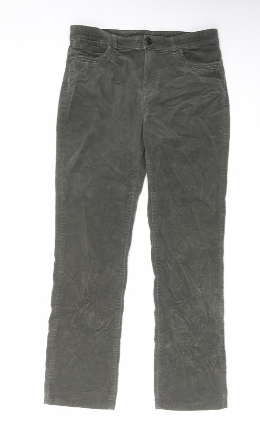 Womens UK Size 32 in Per Una Regular Fit Green Trousers