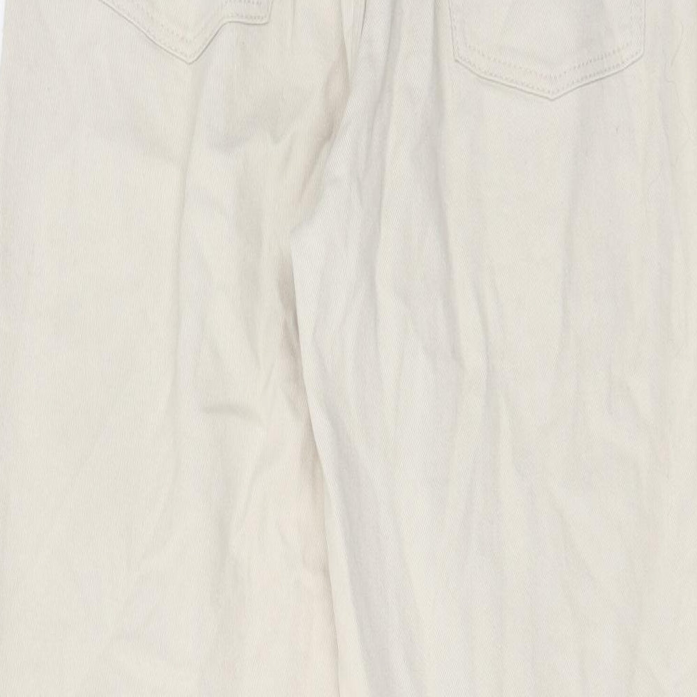 Womens UK Size 12 H&M Regular Fit Mom Ivory Jeans