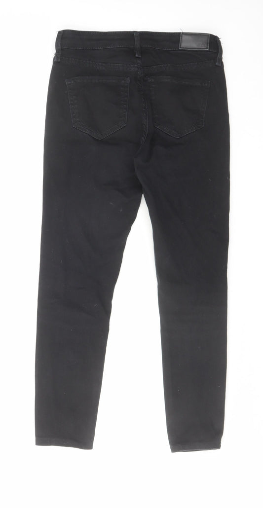 River Island Womens Black Cotton Skinny Jeans Size 8 L25 in Regular Zip