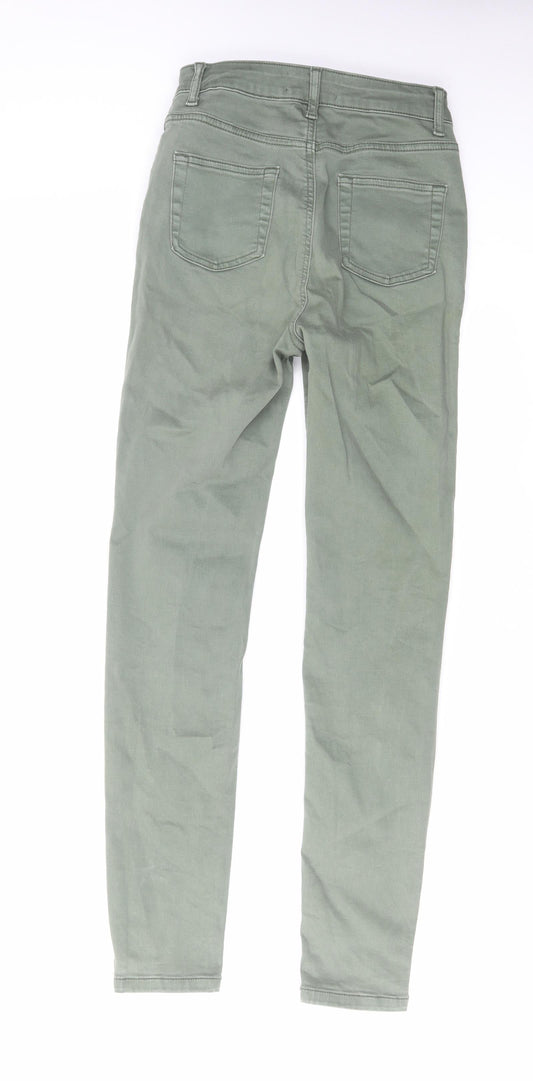 Denim & Co. Womens Green Cotton Skinny Jeans Size 6 L29 in Regular Zip