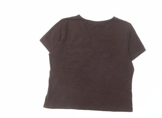 Womens UK Size L CC Brown Basic T-Shirt