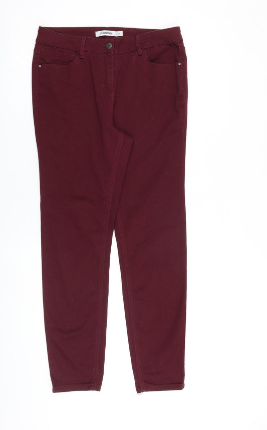 Womens UK Size 12 Debenhams Slim Fit Skinny Red Jeans