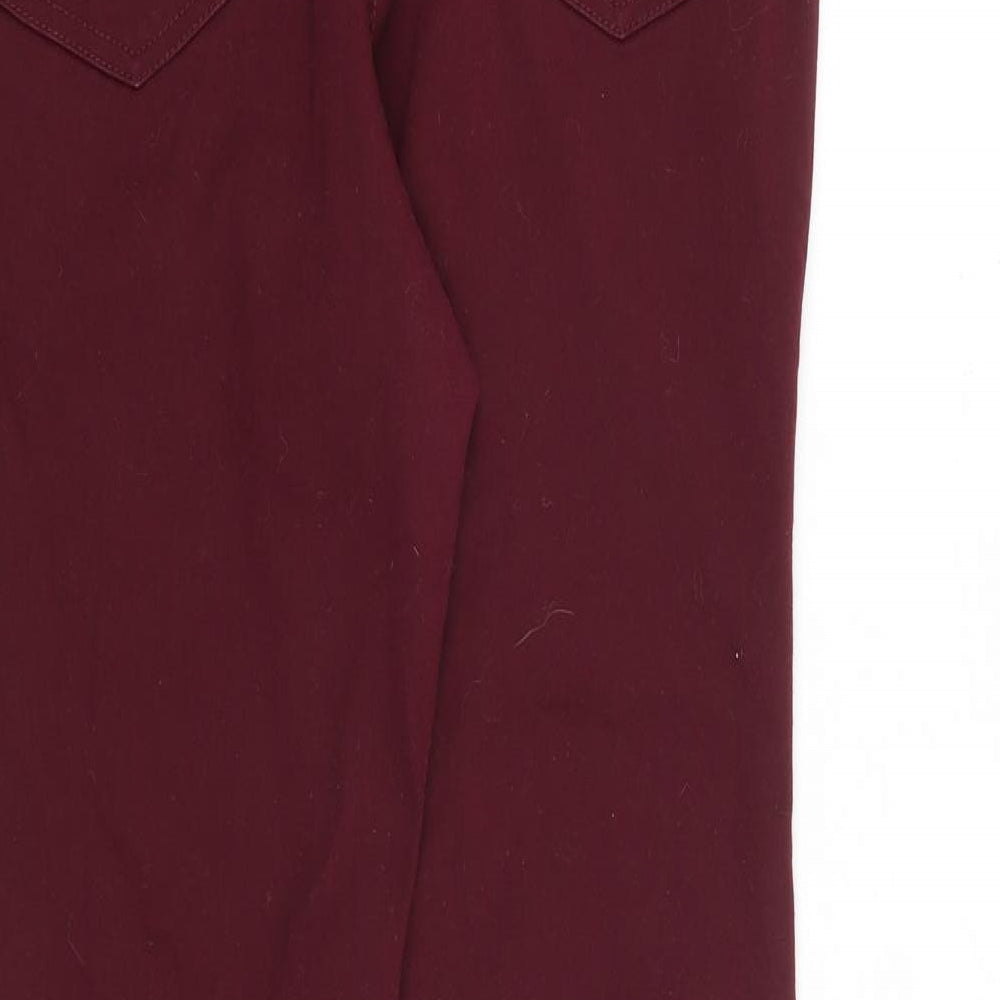 Debenhams Womens Red Cotton Skinny Jeans Size 12 L29 in Slim Zip