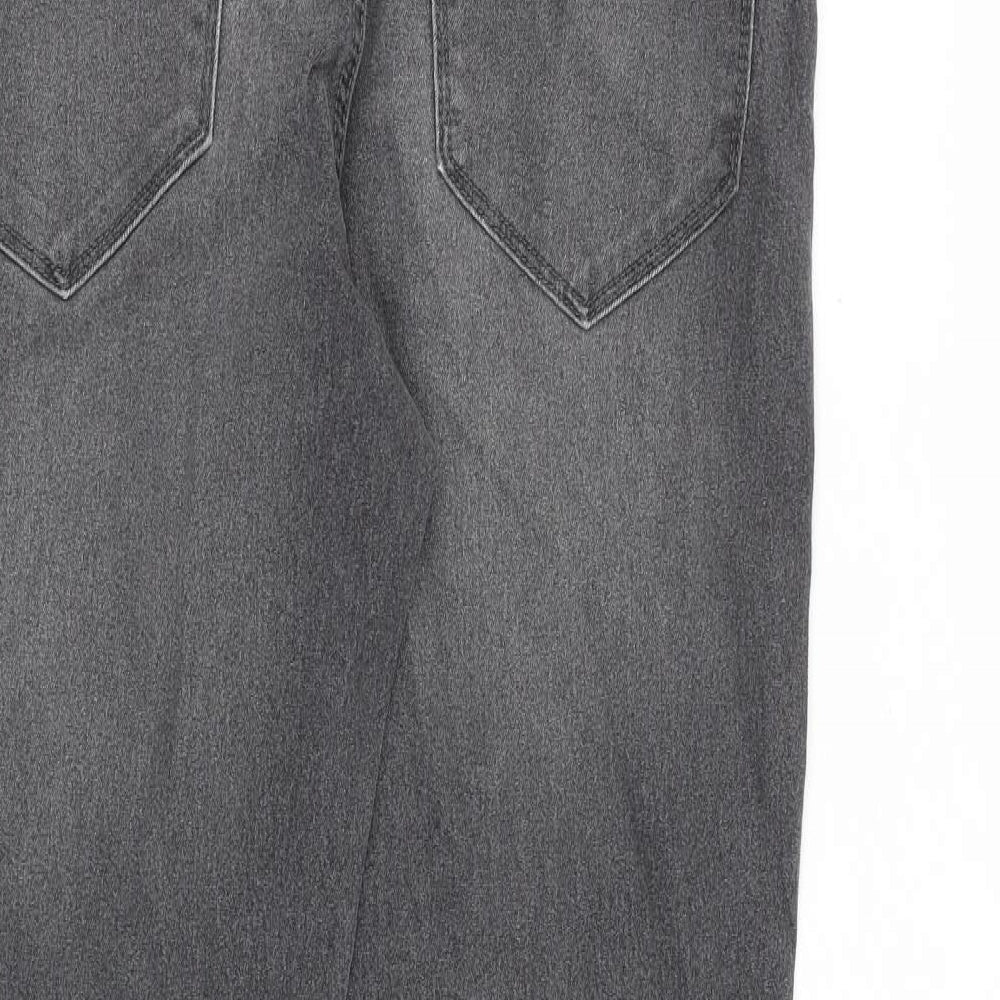 Everyday Mens Grey Cotton Straight Jeans Size 32 in L30 in Regular Zip