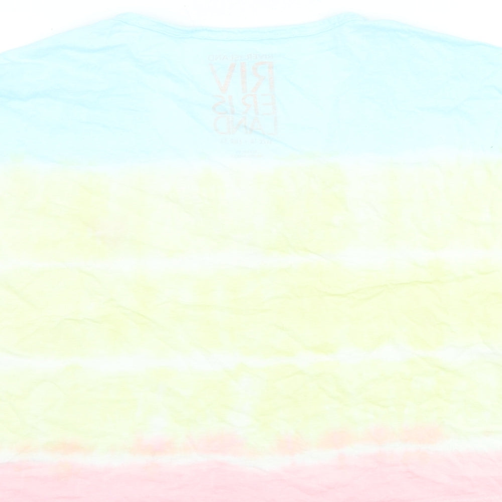 Womens UK Size 10 River Island Multicoloured Basic T-Shirt
