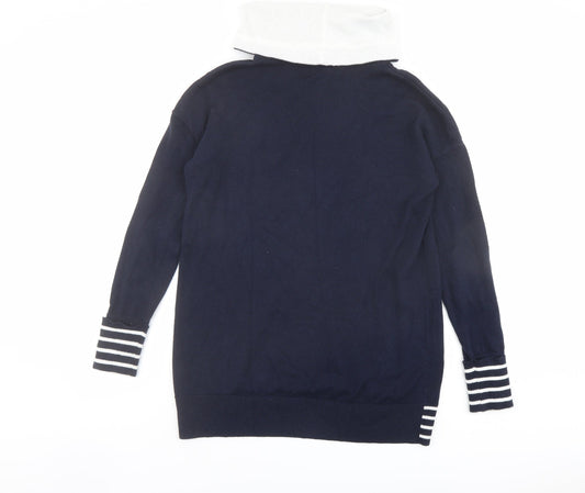 Christian Siriano Womens Black Round Neck Cotton Pullover Jumper Size M