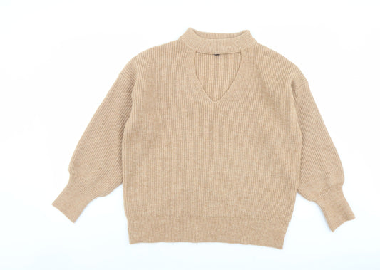 Womens UK Size 14 Friends Like These Beige Pullover Jumper