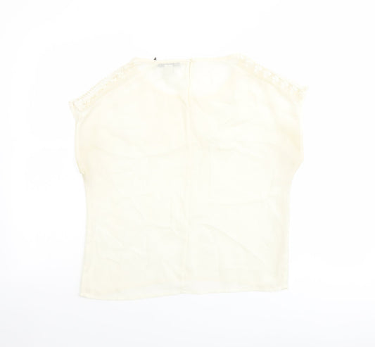 Womens UK Size S FOREVER 21 Ivory Basic T-Shirt