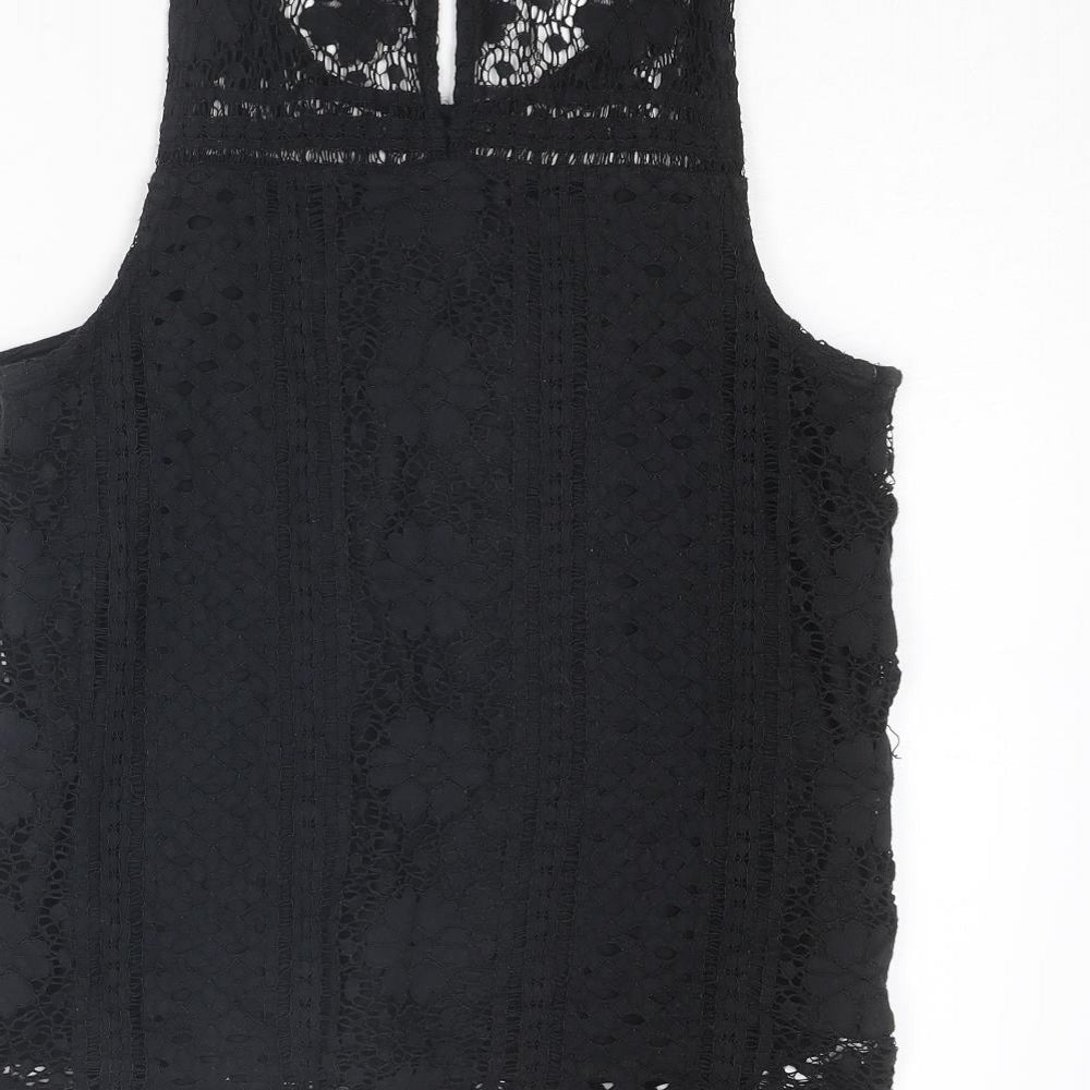 Womens UK Size 10 New Look Black Basic Tank