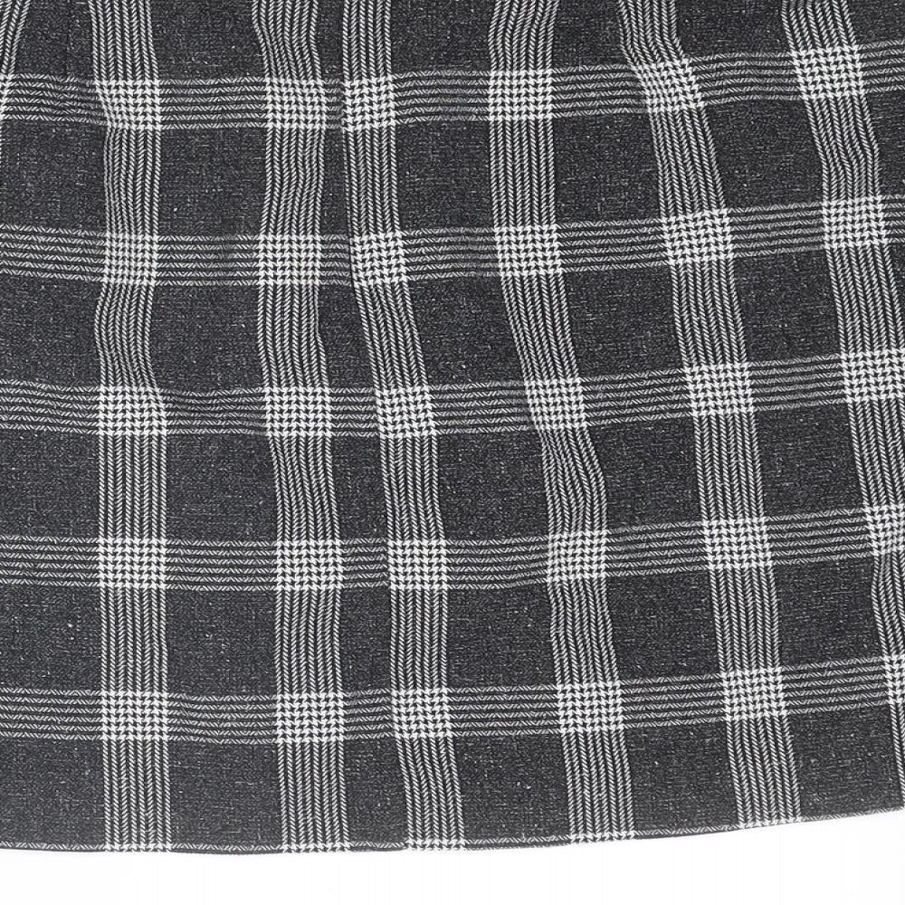 Oasis Womens Black Plaid Polyester Cargo Skirt Size 10 Zip