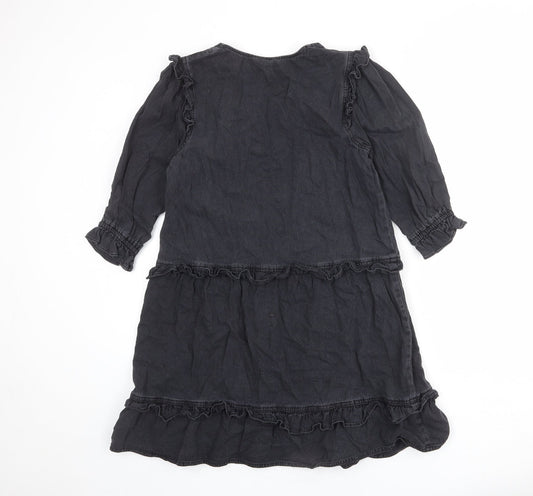 TU Womens Grey Cotton Trapeze & Swing Size 10 V-Neck Pullover