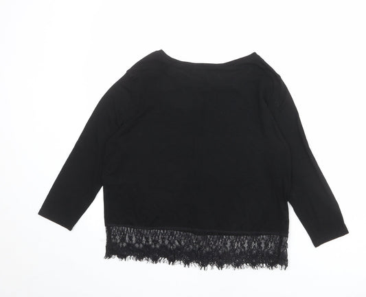 Womens UK Size 10 New Look Black Basic T-Shirt