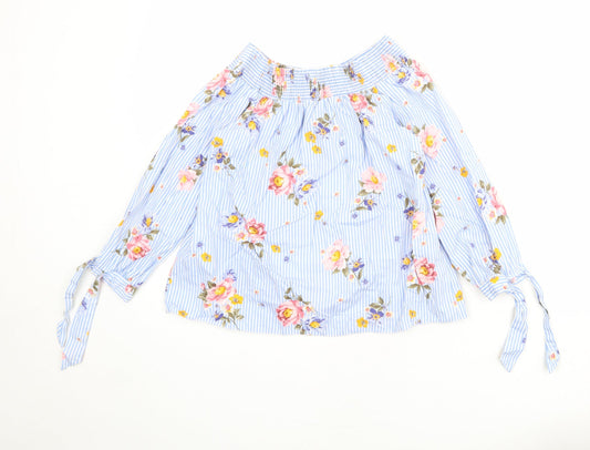 Womens UK Size 10 New Look Blue Basic Blouse