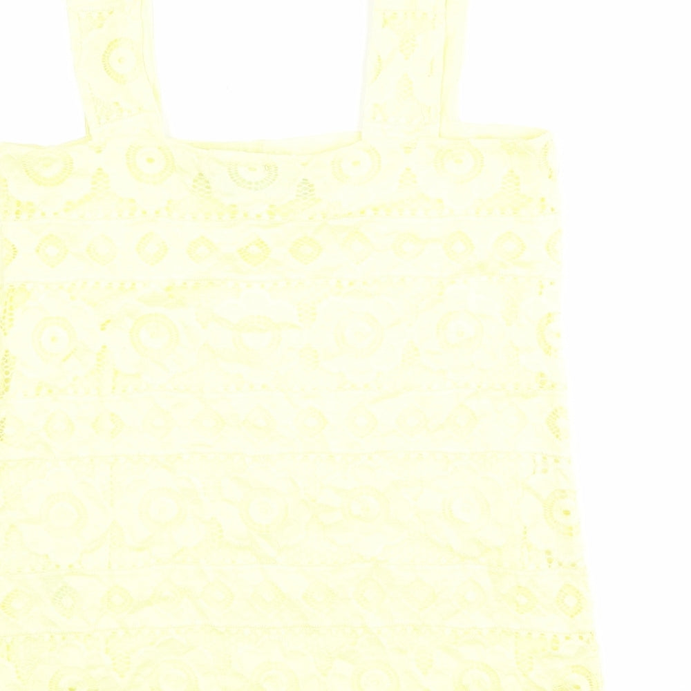 Womens UK Size 12 Dorothy Perkins Yellow Basic Tank