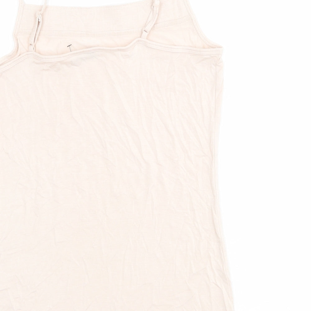 Autograph Womens Pink Viscose Basic Tank Size 14 Square Neck