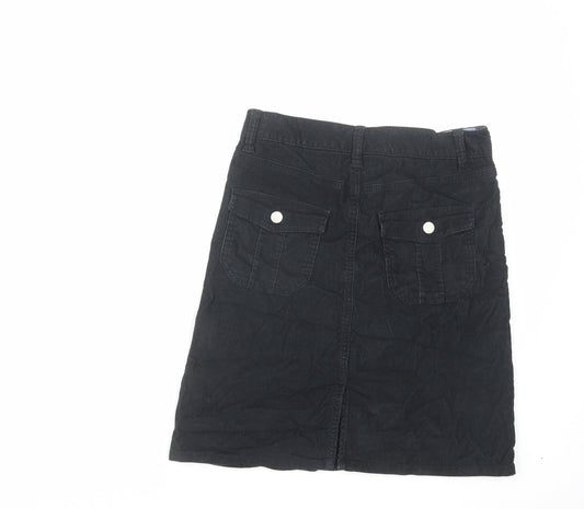 Gap Womens Black Cotton A-Line Skirt Size 6 Zip