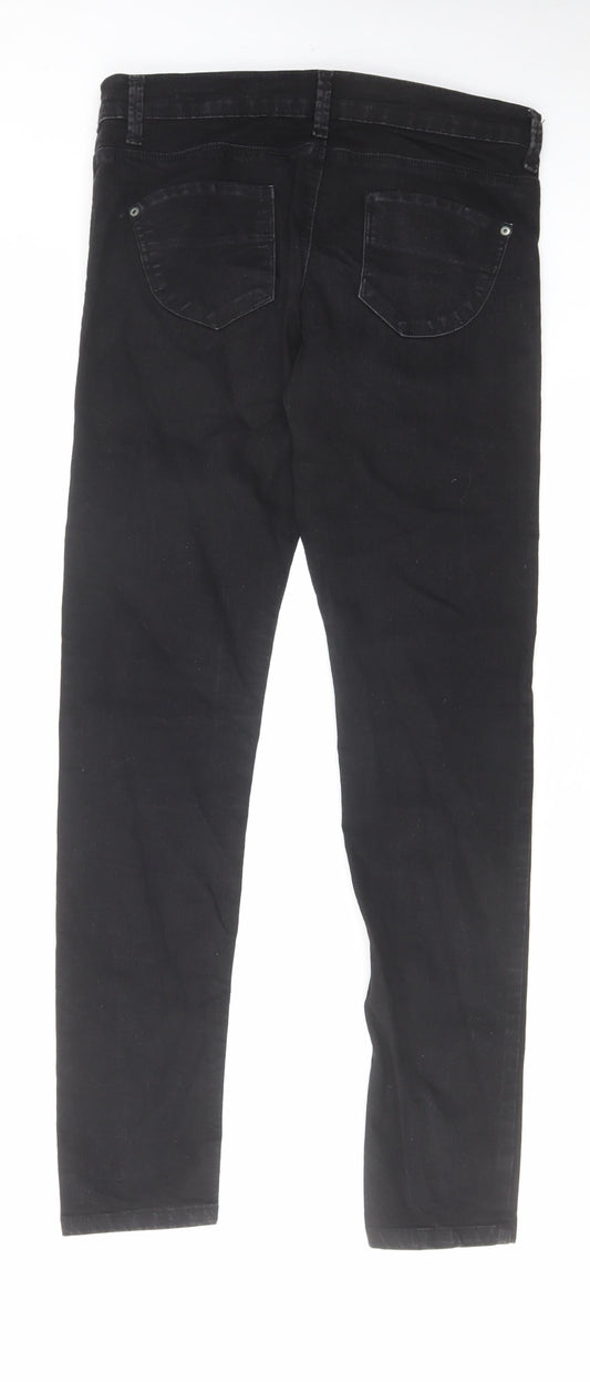 Denim & Co. Womens Black Cotton Skinny Jeans Size 10 L30 in Regular Zip