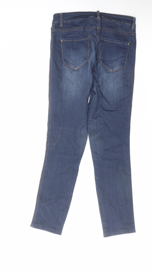 TU Womens Blue Cotton Skinny Jeans Size 8 L27 in Regular Zip