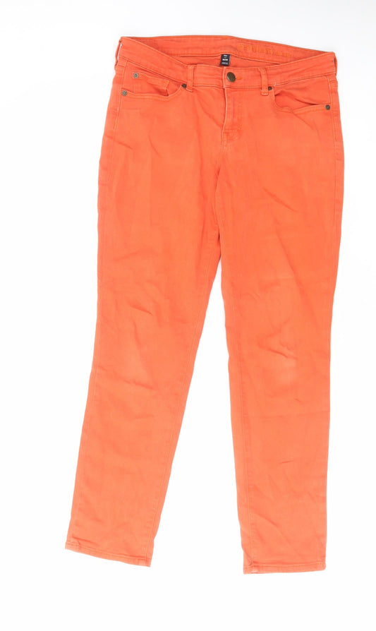 Womens UK Size 10 Gap Regular Fit Tapered Orange Jeans