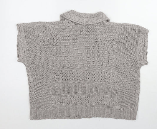 Marks and Spencer Womens Grey V-Neck Acrylic Cardigan Jumper Size 18