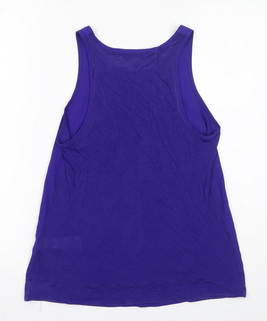 French Connection Womens Purple Polyester Basic Tank Size XS Round Neck