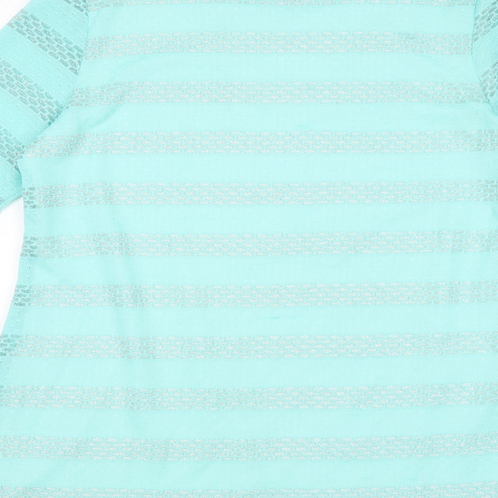 Womens UK Size 12 Saloos Blue Basic T-Shirt